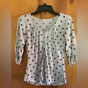 Agaci 3/4 sleeve polka dot shirt